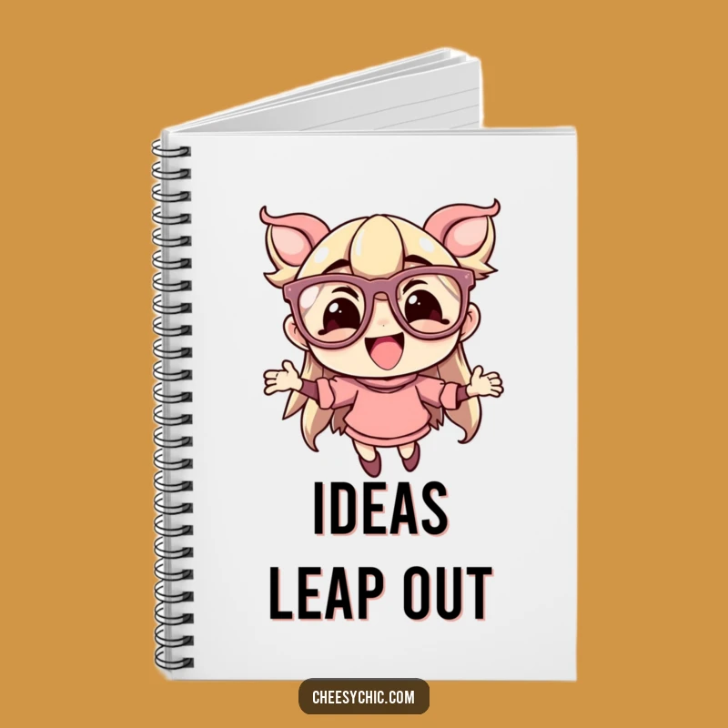 Funny Flamboyant Glasses Character Notebook - Leap into Your Ideas Journal