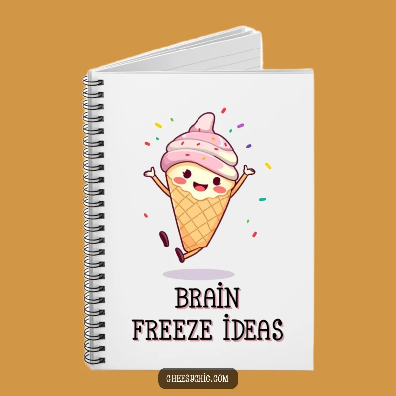 Funny Ice Cream Cartwheel Notebook - Journal with Sprinkles Cartoon Cover