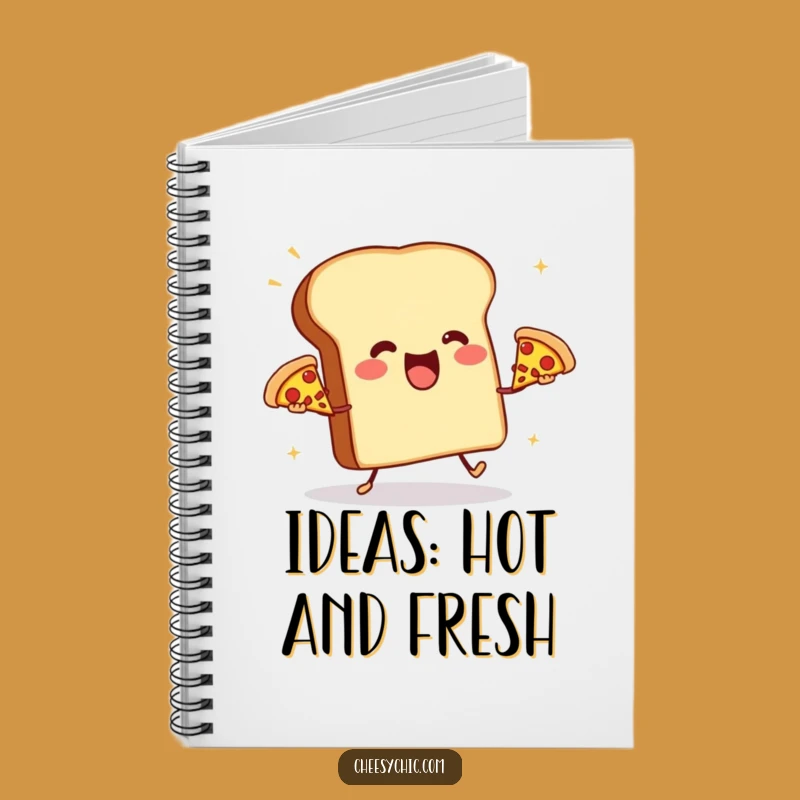 Funny Toast Juggling Pizzas Notebook - Journal with Comical Foodie Cover