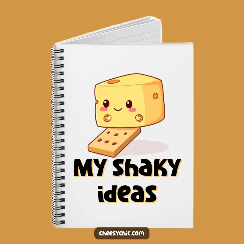 Funny Wobbly Cheese Notebook - Cracker Balance Journal, Perfect Funny Gift for Notes