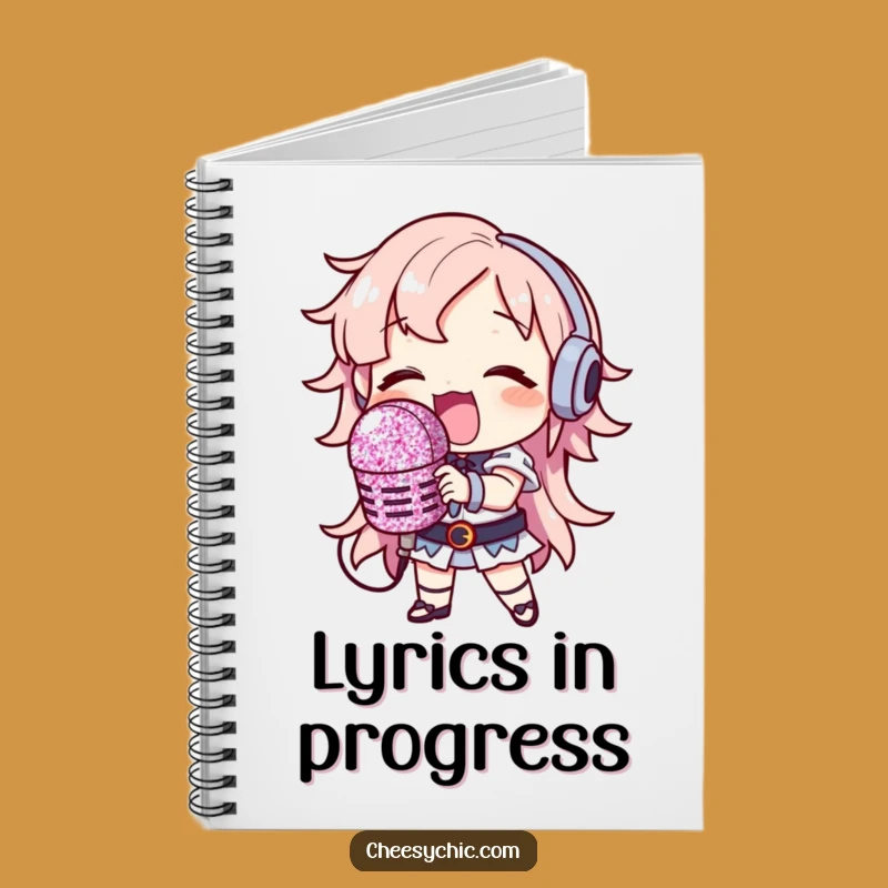 Funny Glitter Microphone Singer Notebook: Journal Your Anthems, Gift for Writers