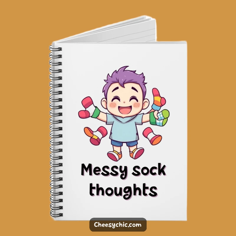 Funny Sock Juggling Character Notebook - Grinning Journal for Laundry Lists