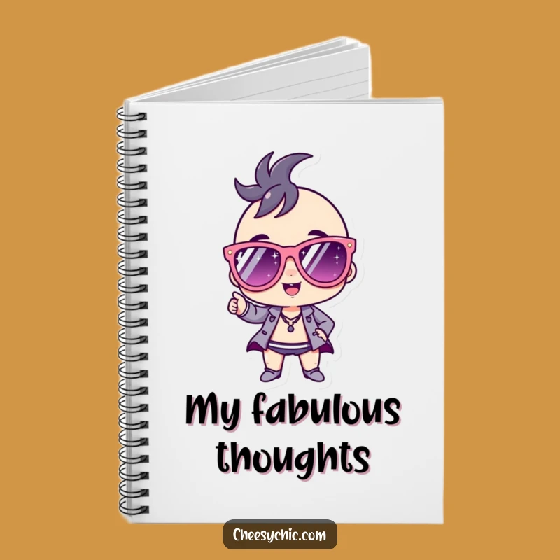 Funny Journal: Sparkly Sunglasses Character, Confident Notes - Perfect Funny Gift