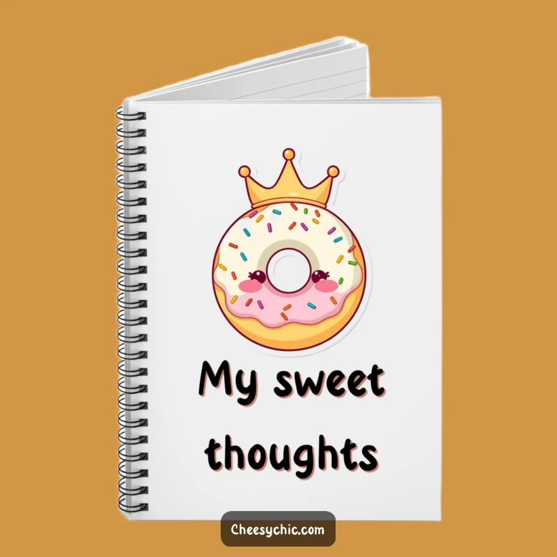 Funny Donut Crown Notebook: Jot Down Sweet Ideas Royally