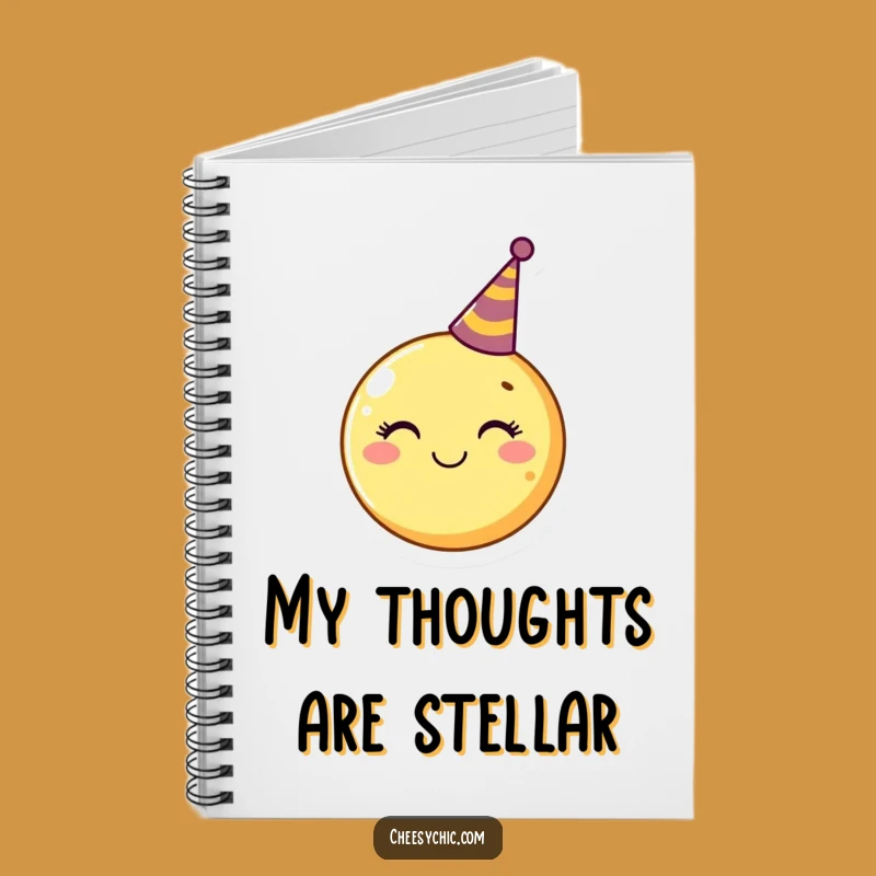 Funny Moon Party Hat Notebook - Jot Down Ideas with Celestial Sparkle