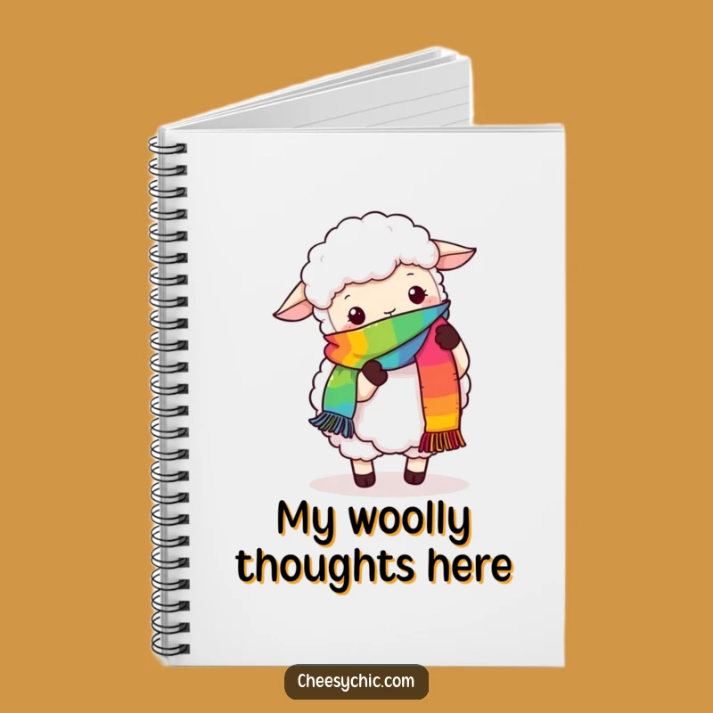 Funny Sheep Knitting a Rainbow Scarf Notebook - Hilarious Journal, Perfect Funny Gift for Writers