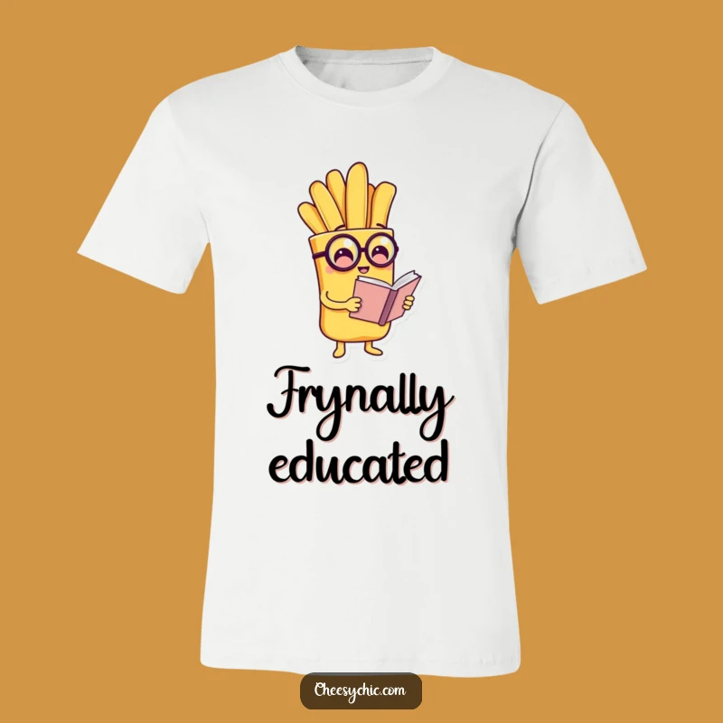 Funny French Fry Monocle T-Shirt: Wear Your Sophistication with This Hilarious Spud Tee