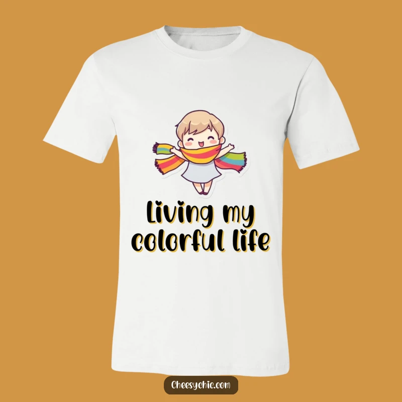 Funny Celebration Tee: Rainbow Scarf Dancer Character - Hilarious Fun Gift