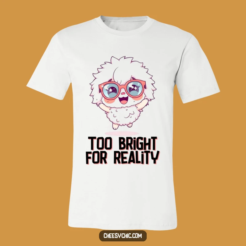 Funny Fluffy Character T-Shirt: Sparkly Glasses Hop, Humorous Outfit Gift
