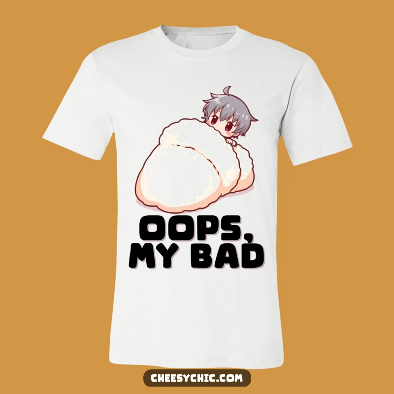 Funny Tripping Character T-Shirt: Comedic Slipper Mishap Tee