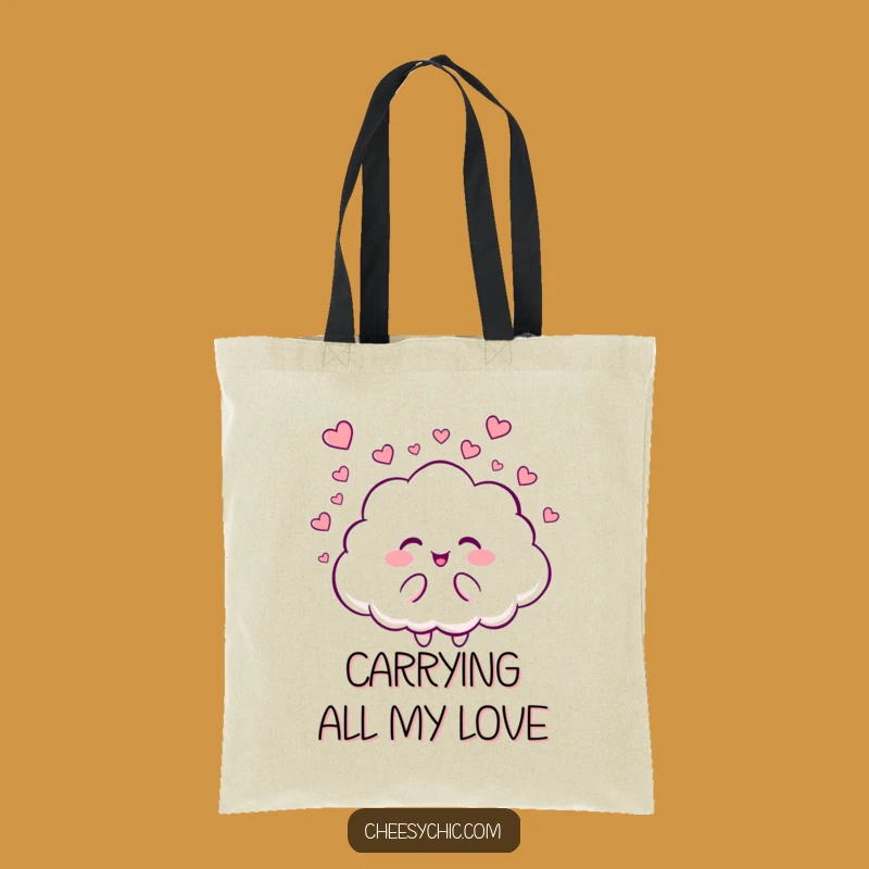 Funny Cloud Heart Tote Bag, a Hilarious and Sweet Carry-all