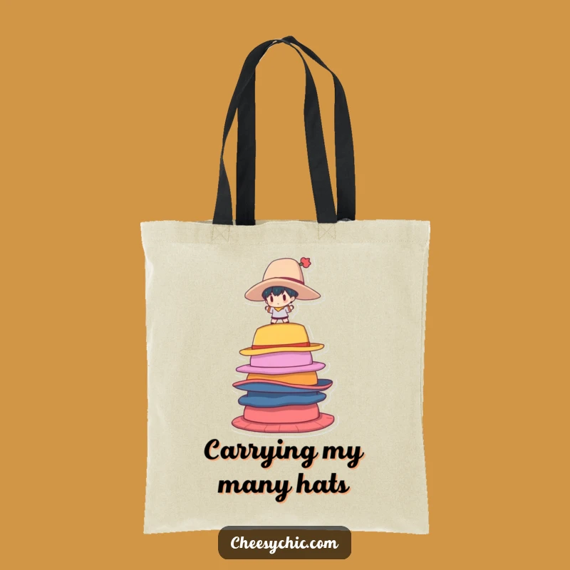 Funny Everyday Tote: Hat Balancing Character - Ideal Funny Gift