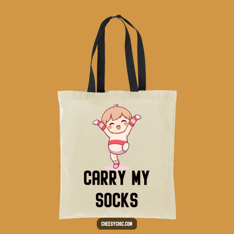 Funny Mismatched Socks Cartwheel Tote Bag: Carry Your Fun, Gift Accessory