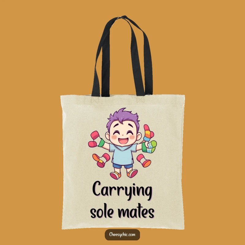 Funny Sock Juggling Character Tote Bag - Hilarious Laundry Hauler