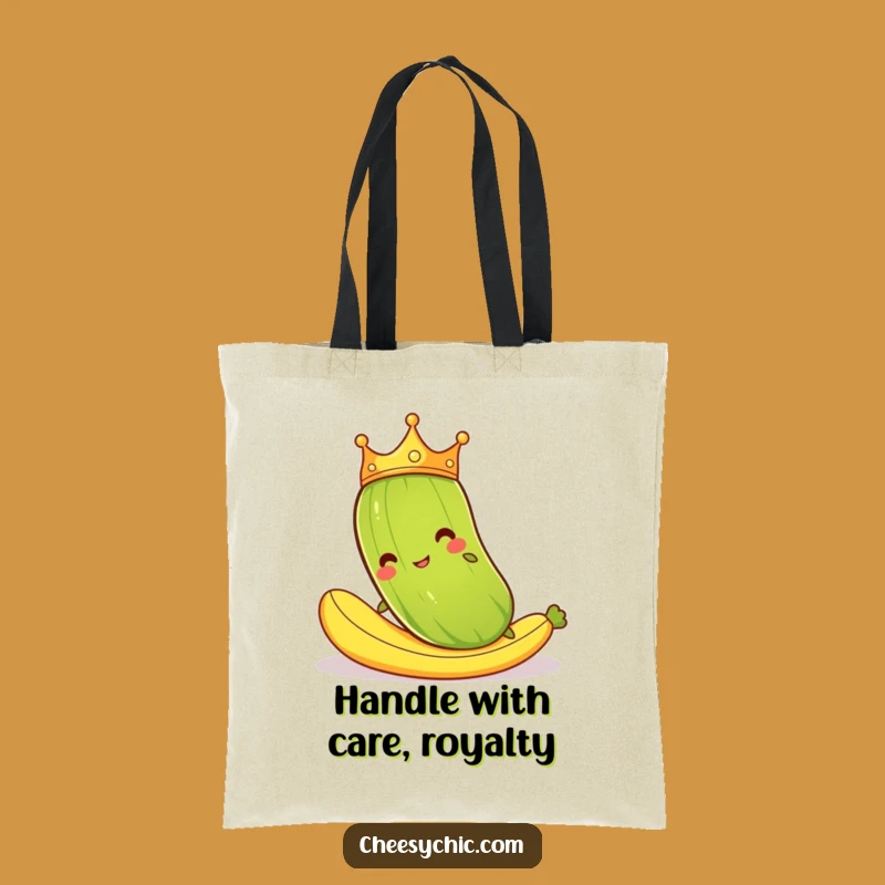 Funny Pickle Crown Slipping Tote Bag - Charming Cartoon Banana Peel Carryall